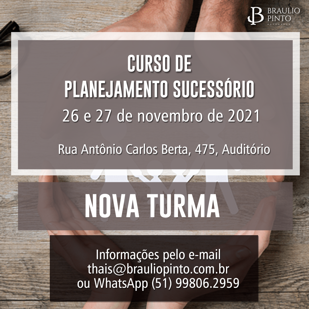 InscriÃ§Ãµes para nova turma do curso de Planejamento SucessÃ³rio